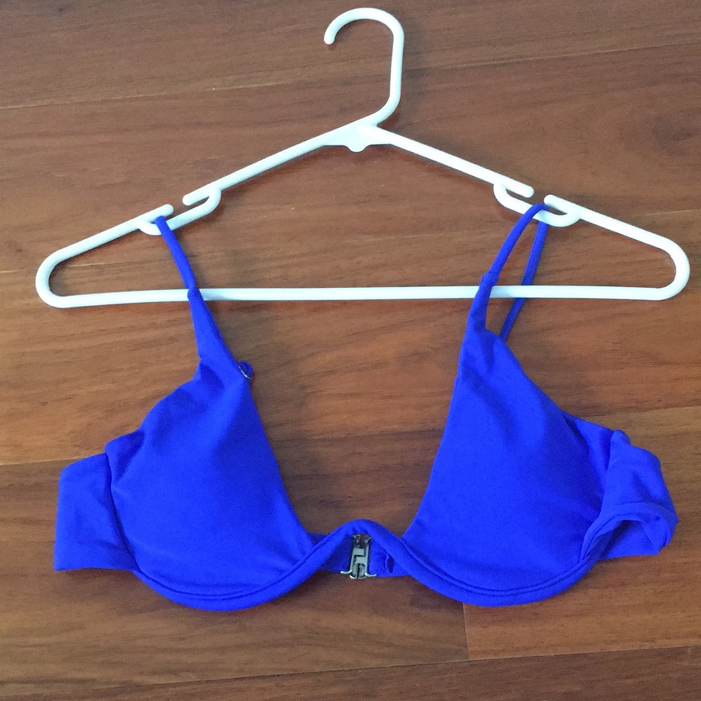 SHEIN Blue Electric Underwire Swimsuit Top